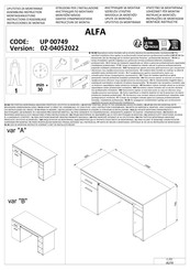 Dedeman ALFA UP 00749 Instructions D'assemblage