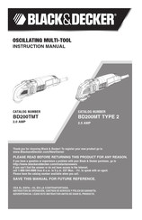 Black & Decker BD200MT TYPE 2 Manuel D'instructions