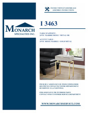 Monarch Specialties I 3463 Instructions D'assemblage