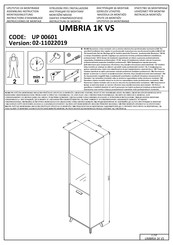 Dedeman UMBRIA 1K VS UP 00601 Instructions D'assemblage