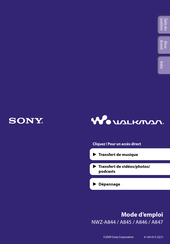 Sony Walkman NWZ-A845 Mode D'emploi