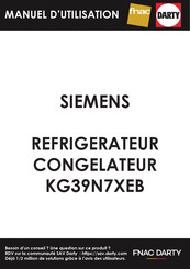 Siemens KG39N7XEB Notice D'utilisation