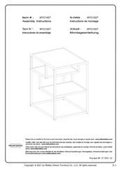 Walker Edison MYO16ST Instructions De Montage