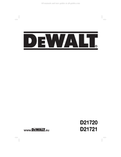 DeWalt D21721 Traduction De La Notice D'instructions Originale