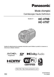 Panasonic HC-V787 Mode D'emploi