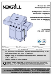 Nexgrill 730-0958S Instructions D'opération