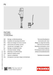 Franke F5LT1003 Notice De Montage Et De Mise En Service