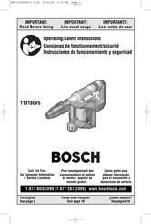 Bosch 11318EVS Consignes De Fonctionnement/Sécurité