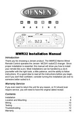 Jensen MWR32 Manuel D'installation