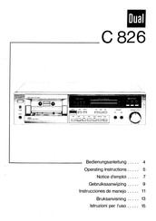 Dual C 826 Notice D'emploi