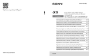 Sony A9 Mode D'emploi