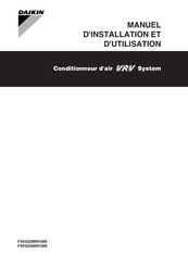 Daikin VRV System FXDQ20M9V3B9 Manuel D'installation Et D'utilisation