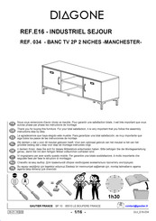 Gautier DIAGONE MANCHESTER 034 Instructions De Montage