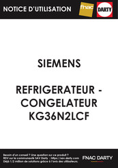 Siemens KG36N2LCF Manuel D'utilisation