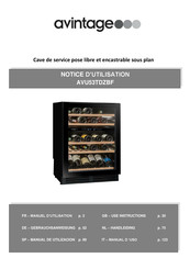 La Sommeliere AVU53TDZBF Notice D'utilisation