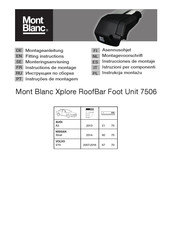 Mont Blanc Xplore RoofBar Foot Unit 7506 Instructions De Montage
