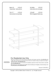 Walker Edison HVRL6G Instructions De Montage