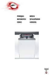 Bosch SPV45MX02E Mode D'emploi