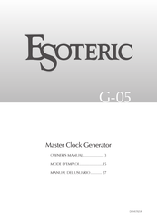 Esoteric G-05 Mode D'emploi