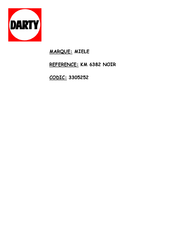 Miele KM 6382 Notice D'utilisation Et De Montage