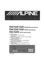 Alpine TDM-7526T Mode D'emploi