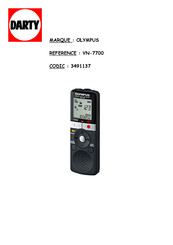 Olympus VN-7700 Mode D'emploi