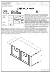 Dedeman VALENCIA KOM UP 01170 Instructions D'assemblage