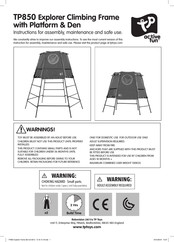 TP active fun Explorer Climbing Frame with Platform & Den Instructions De Montage