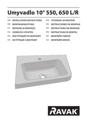 RAVAK Umyvadlo 10 650 R Instructions De Montage