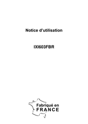 VALBERG IXI603FBR Notice D'utilisation