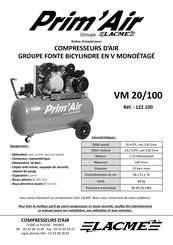 Lacme Prim'Air VM 20/100 Notice D'emploi
