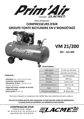 Lacme Prim'Air VM 21/200 Notice D'emploi