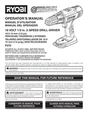 Ryobi P270 Manuel D'utilisation