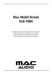 Magnat Mac Mobil Street Sub 108A Mode D'emploi