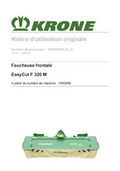 Krone EasyCut F 320 M Notice D'utilisation Originale