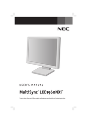 NEC MultiSync LCD1960NXi Mode D'emploi