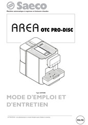 Philips Saeco Area OTC Pro-Disc Mode D'emploi Et D'entretien