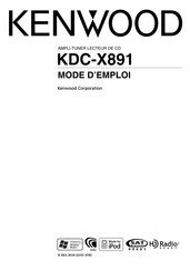 Kenwood KDC-X891 Mode D'emploi