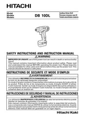 Hitachi DB 10DL Instructions De Sécurité Et Mode D'emploi