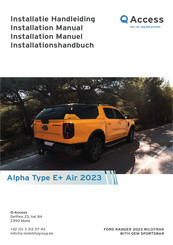 Access Alpha Type E+ Air Manuel D'installation