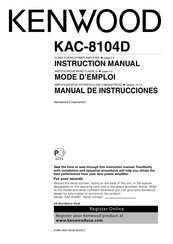 Kenwood KAC-8104D Mode D'emploi