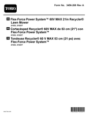 Toro Flex-Force Power System 60V MAX 21in Recycler Manuel De L'utilisateur