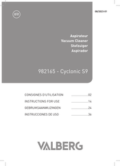 VALBERG Cyclonic S9 Consignes D'utilisation