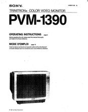 Sony TRINITRON PVM-1390 Mode D'emploi