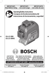Bosch GLL3-300G Consignes De Fonctionnement/Sécurité
