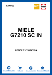 Miele G7210 SC IN Mode D'emploi