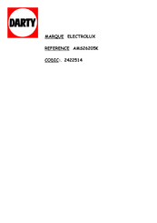 Electrolux ARTHUR MARTIN AMS26205K Guide De L'utilisateur