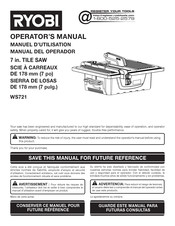 Ryobi WS721 Manuel D'utilisation