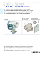 Siemens SITRANS FUS060 PA Mode D'emploi