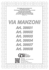 Gessi VIA MANZONI 38601 Manuel D'installation